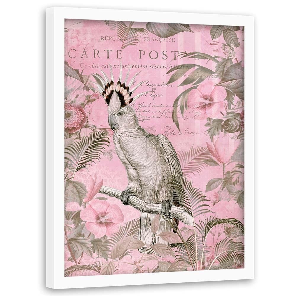 Glezna baltā rāmī - Parrot Queen  Home Trends DECO