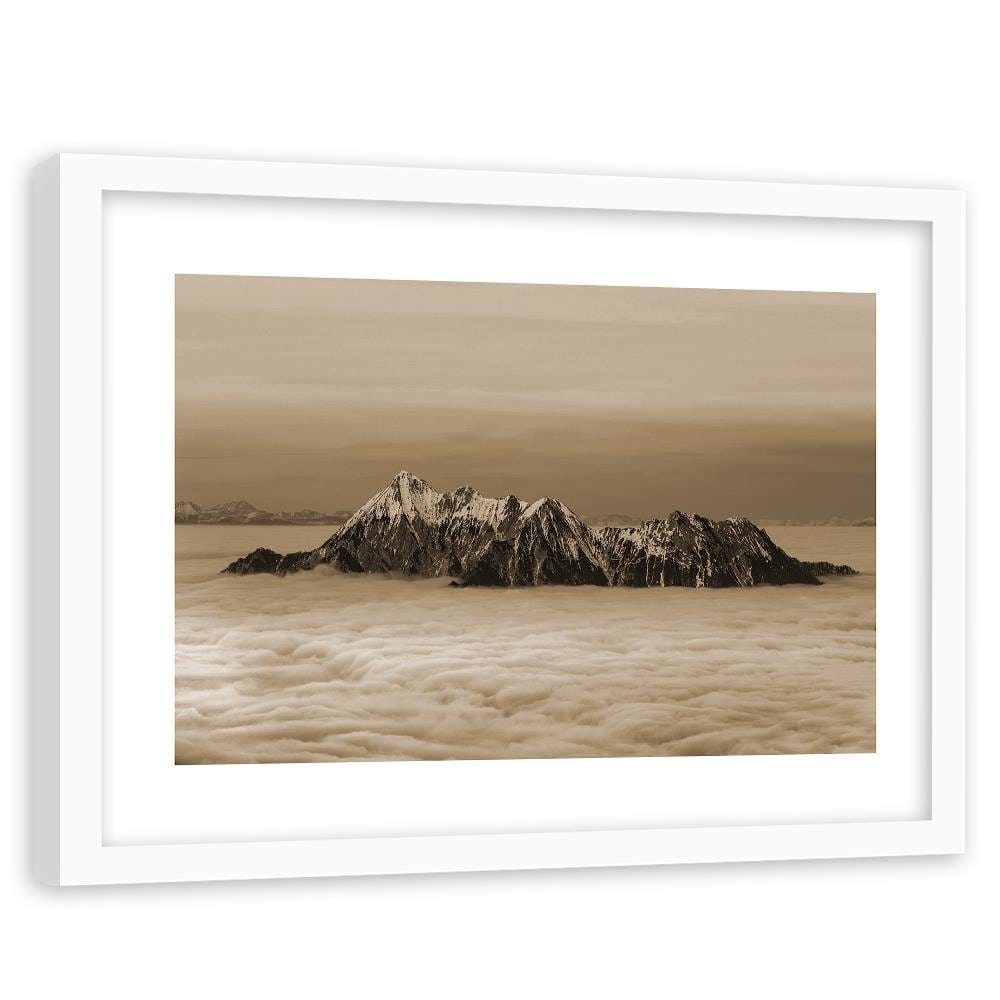 Glezna baltā rāmī - Peaks Above The Clouds 1  Home Trends DECO