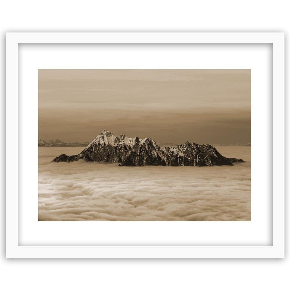 Glezna baltā rāmī - Peaks Above The Clouds 1  Home Trends DECO