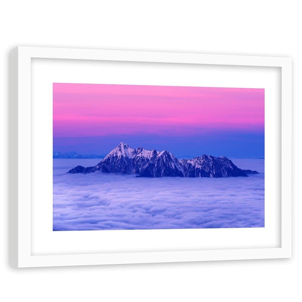 Glezna baltā rāmī - Peaks Above The Clouds 3  Home Trends DECO