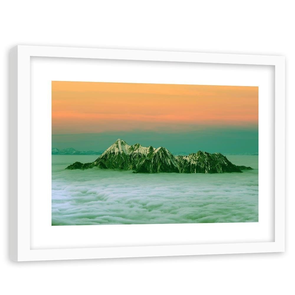 Glezna baltā rāmī - Peaks Above The Clouds 4  Home Trends DECO