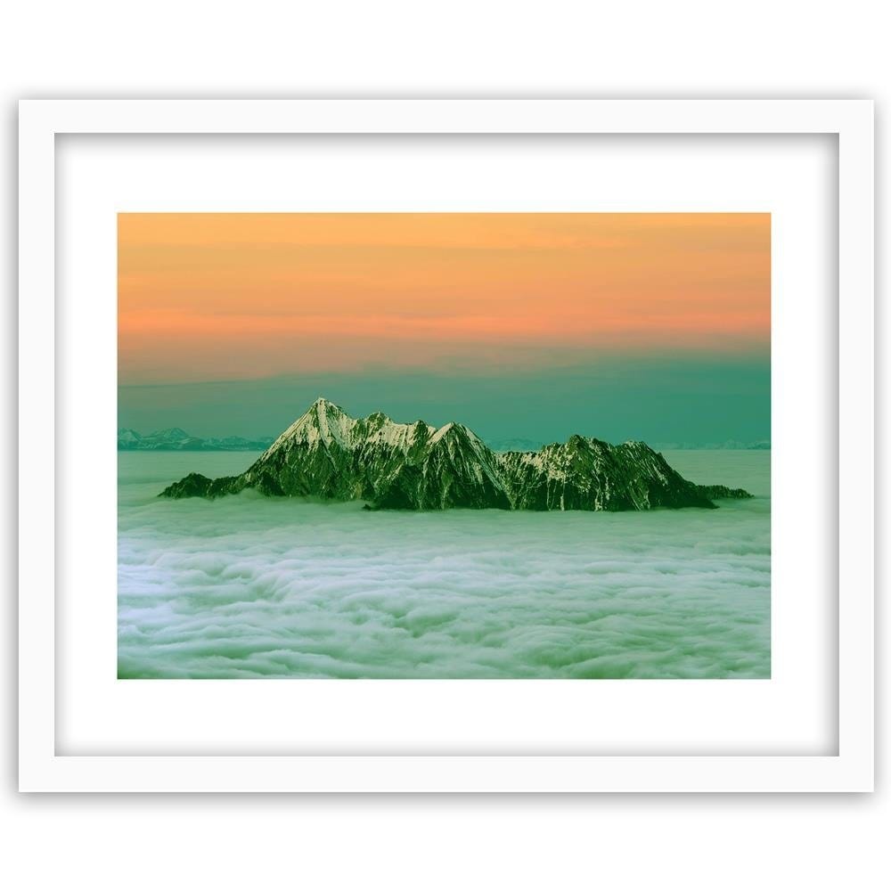 Glezna baltā rāmī - Peaks Above The Clouds 4  Home Trends DECO