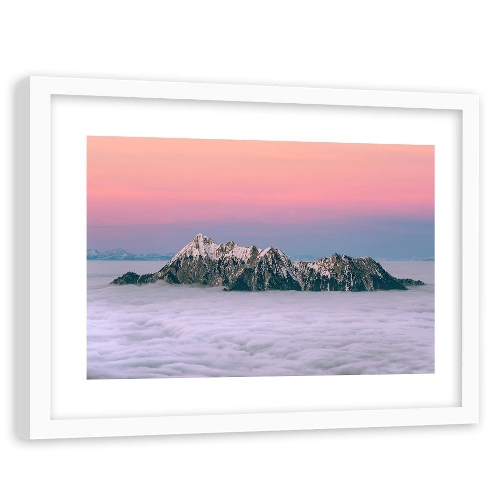 Glezna baltā rāmī - Peaks Above The Clouds  Home Trends DECO