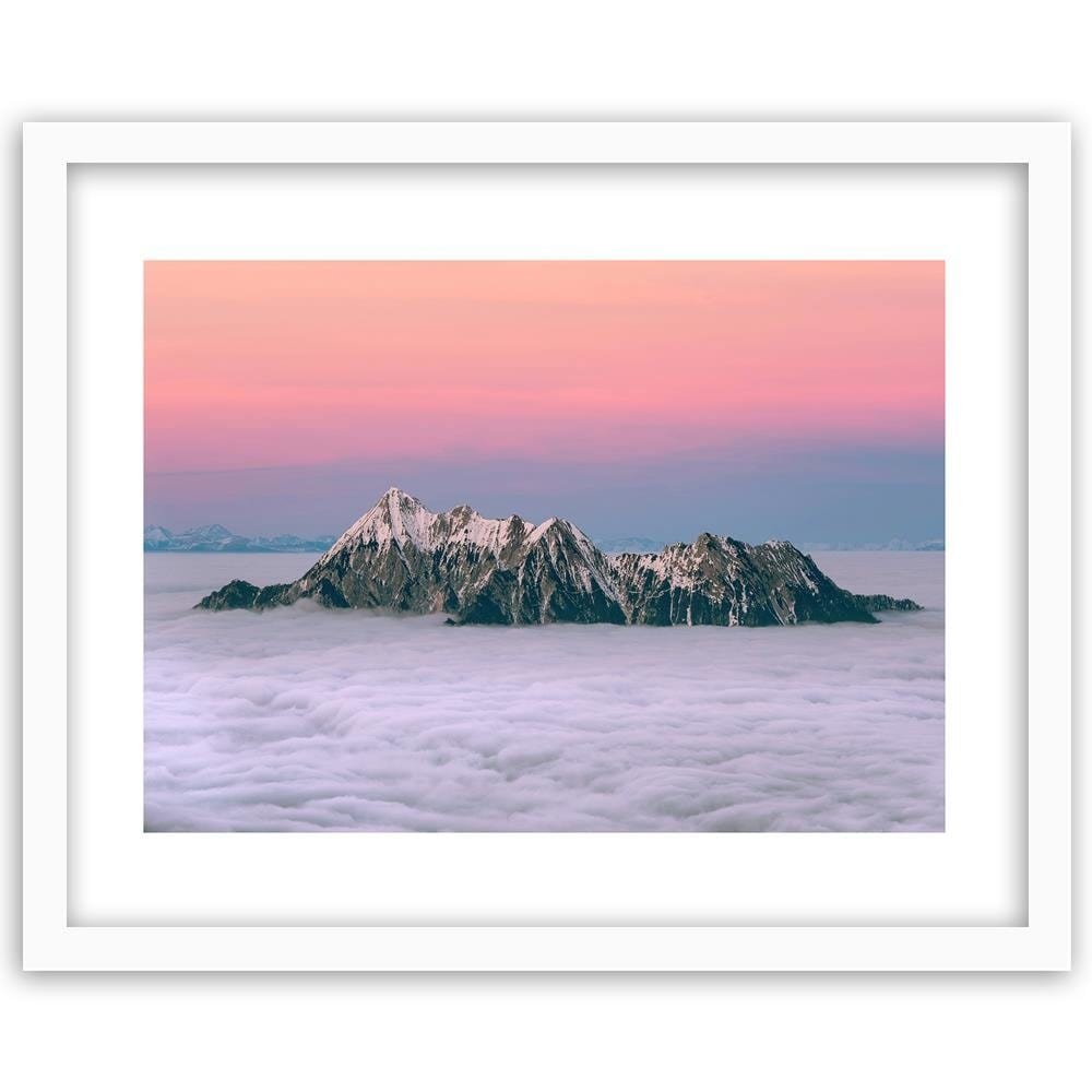 Glezna baltā rāmī - Peaks Above The Clouds  Home Trends DECO