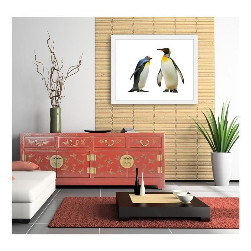 Glezna baltā rāmī - Penguins  Home Trends DECO