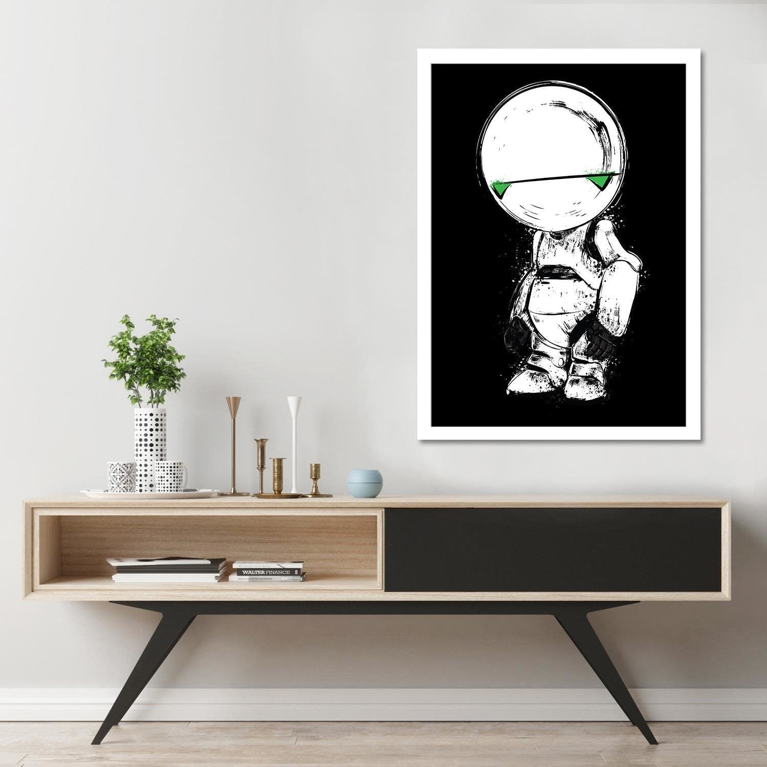 Glezna baltā rāmī - Pessimist Android  Home Trends DECO