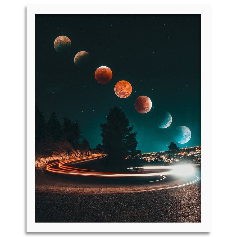 Glezna baltā rāmī - Phases Of The Moon And The Lights  Home Trends DECO