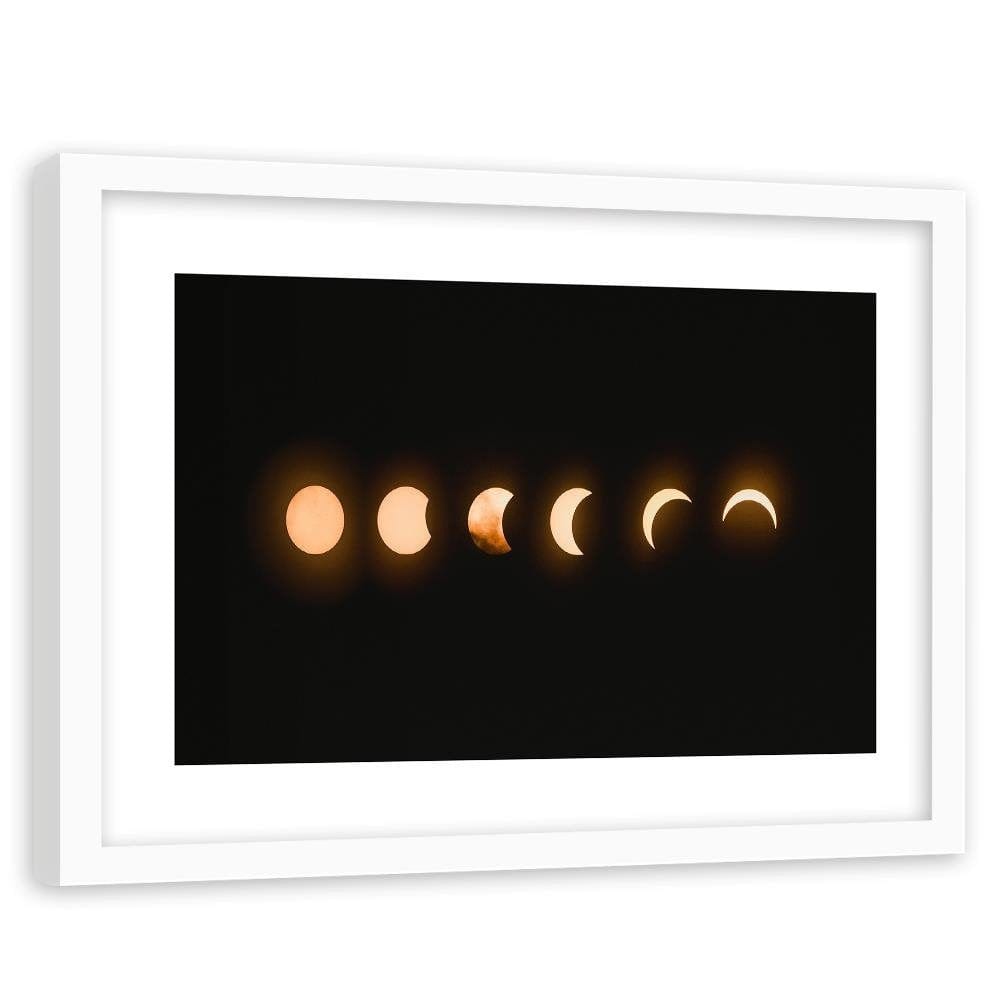 Glezna baltā rāmī - Phases Of The Moon Eclipse  Home Trends DECO