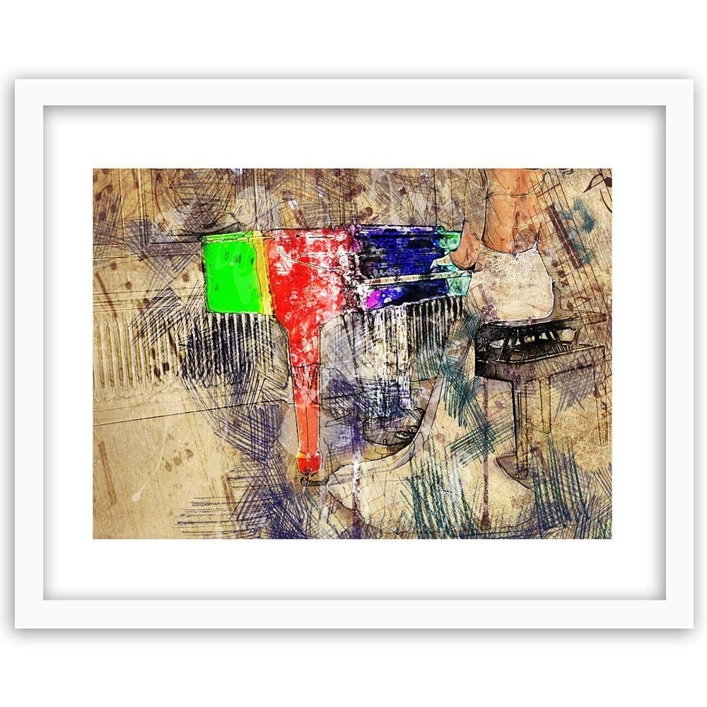 Glezna baltā rāmī - Pianist Abstraction  Home Trends DECO