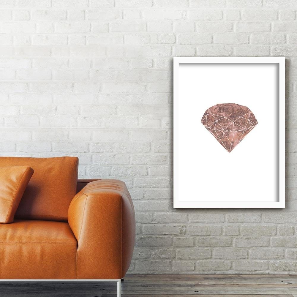 Glezna baltā rāmī - Pink Diamond  Home Trends DECO