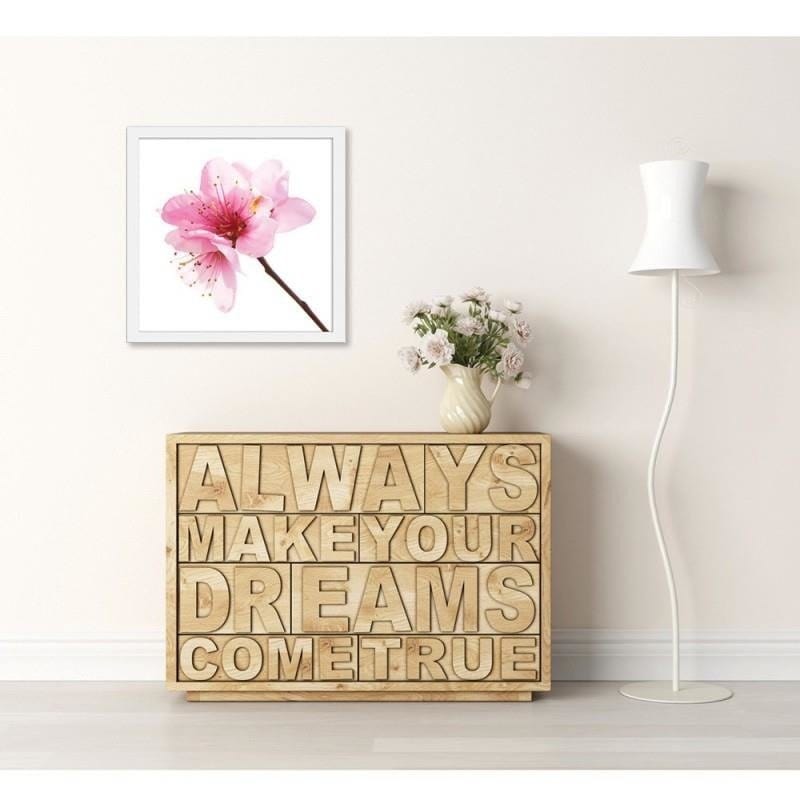 Glezna baltā rāmī - Pink flower 3  Home Trends DECO
