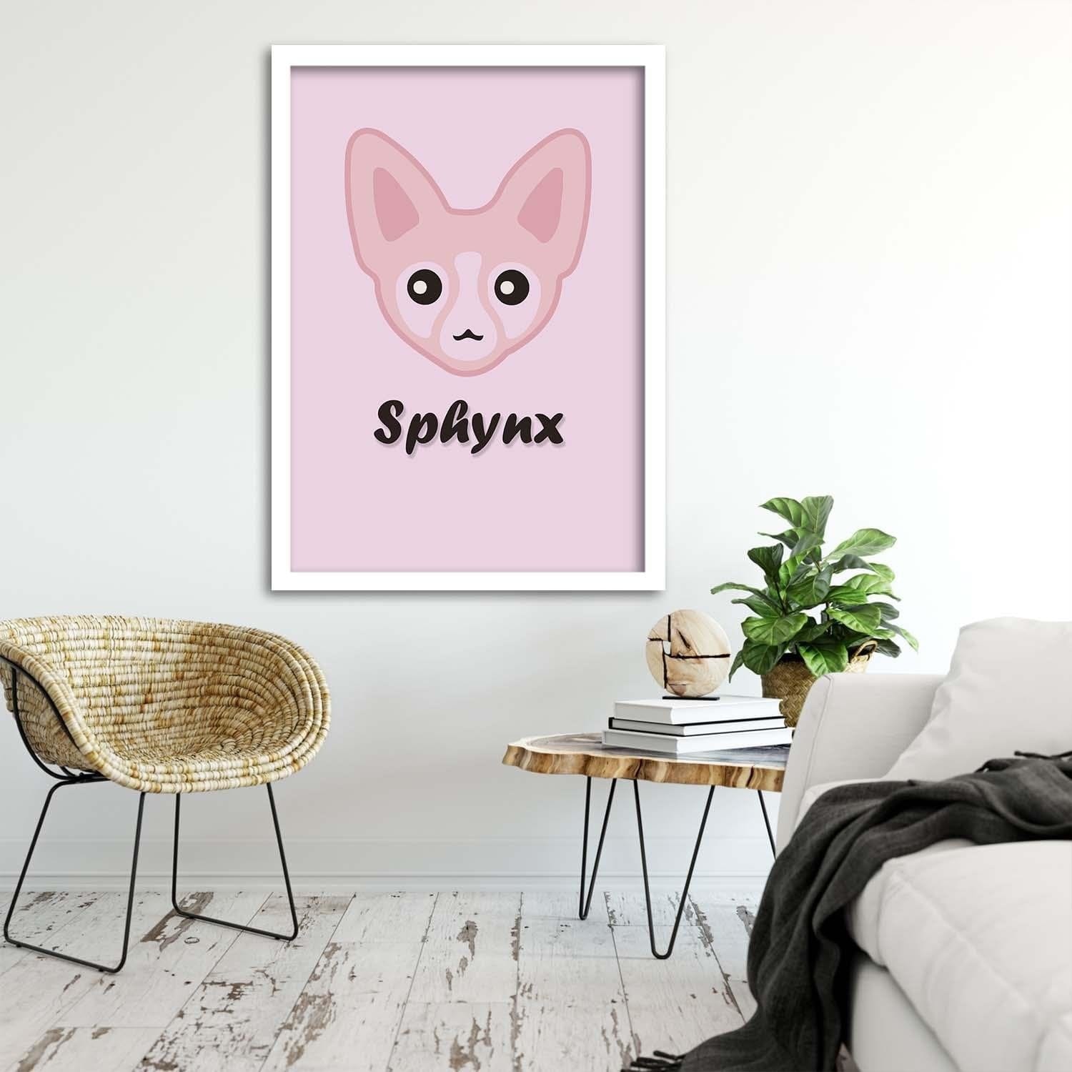 Glezna baltā rāmī - Pink Sphinx  Home Trends DECO