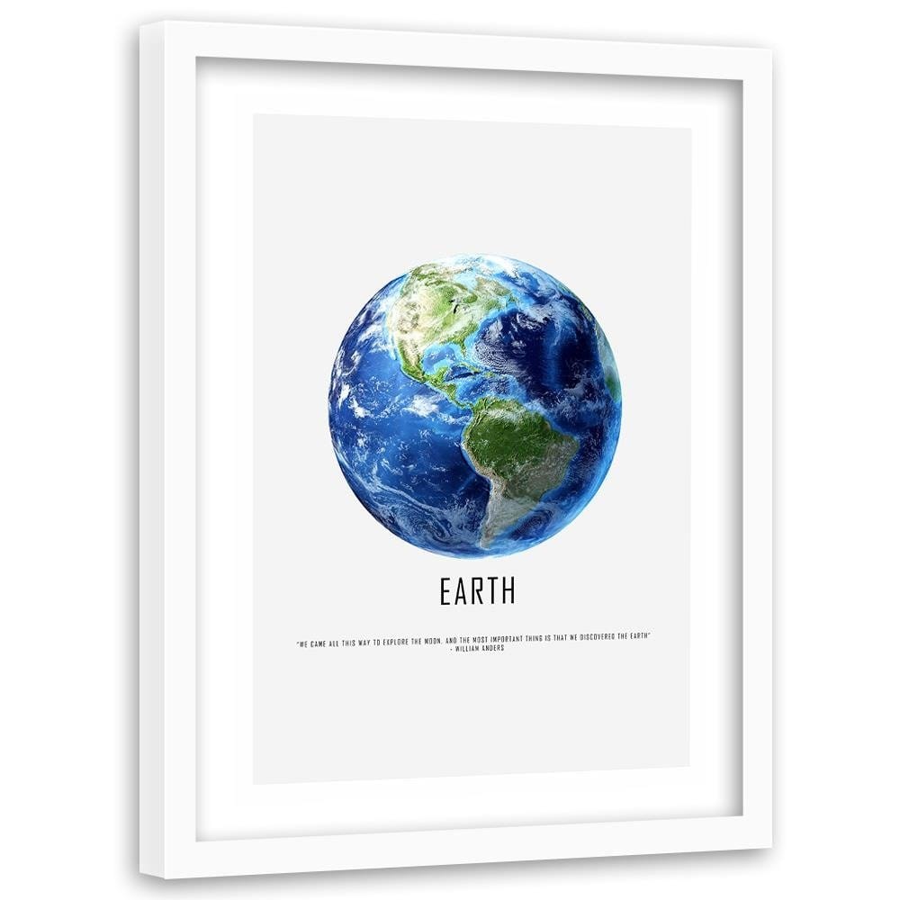 Glezna baltā rāmī - Planet Earth  Home Trends DECO