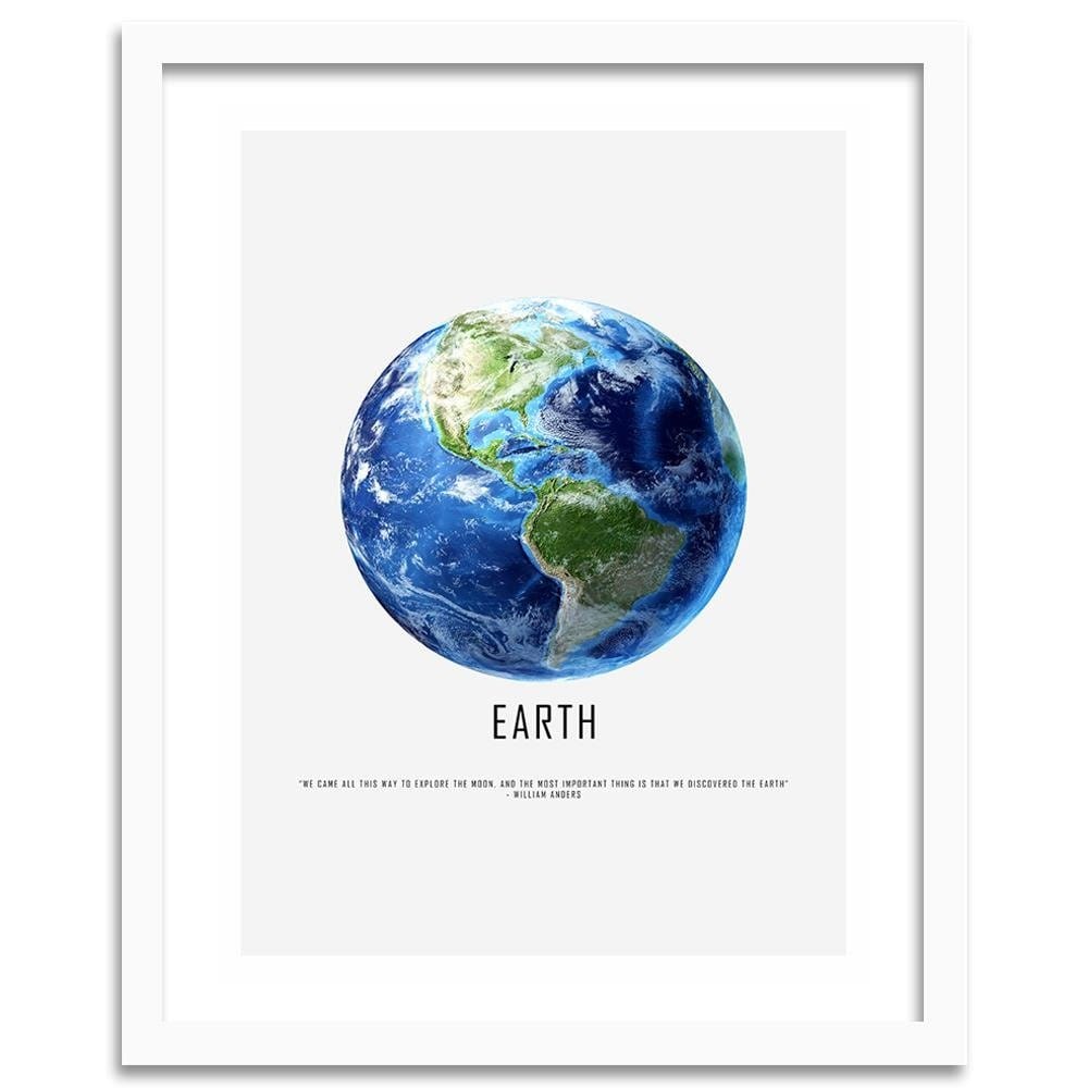 Glezna baltā rāmī - Planet Earth  Home Trends DECO