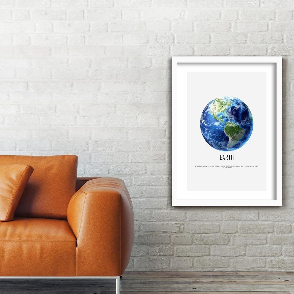 Glezna baltā rāmī - Planet Earth  Home Trends DECO