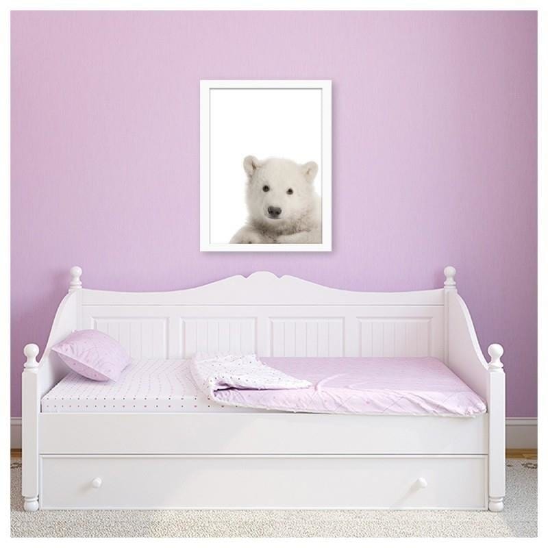Glezna baltā rāmī - Polar bear  Home Trends DECO