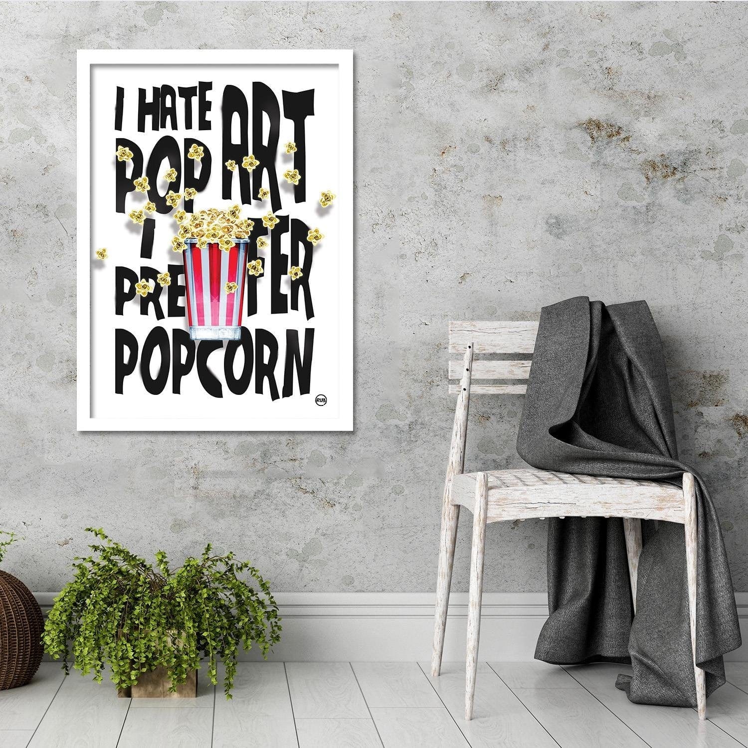 Glezna baltā rāmī - Popcorn  Home Trends DECO