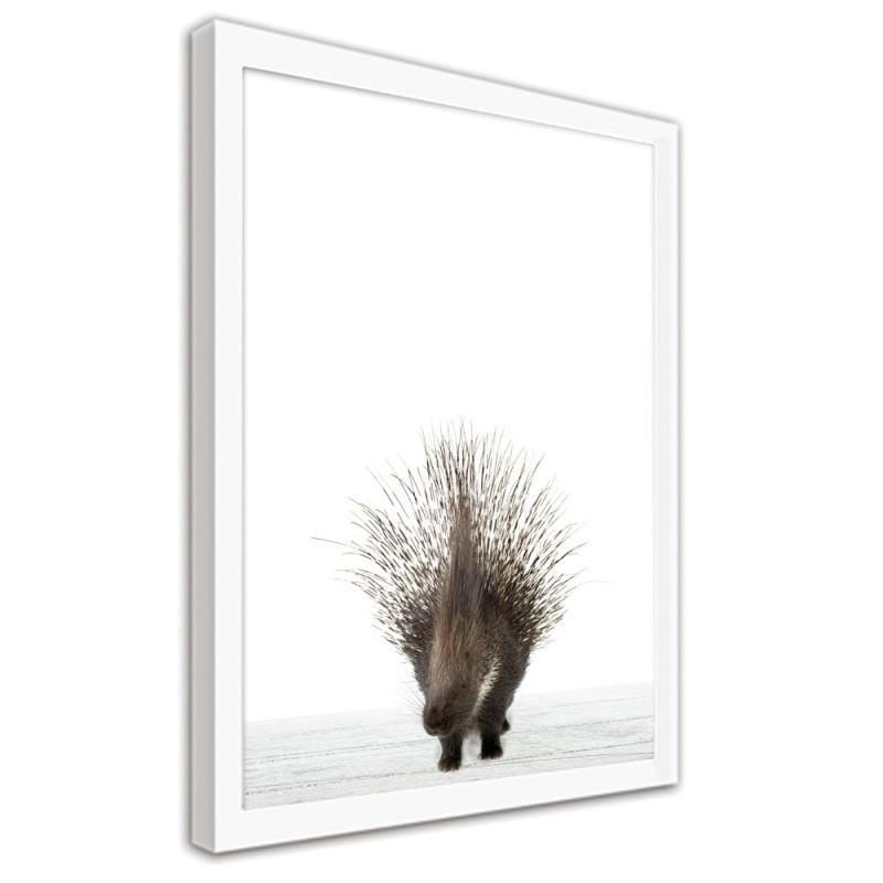 Glezna baltā rāmī - Porcupine  Home Trends DECO
