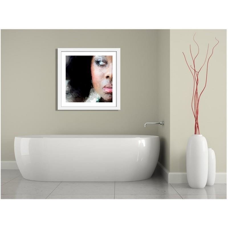 Glezna baltā rāmī - Portrait of a dark woman  Home Trends DECO