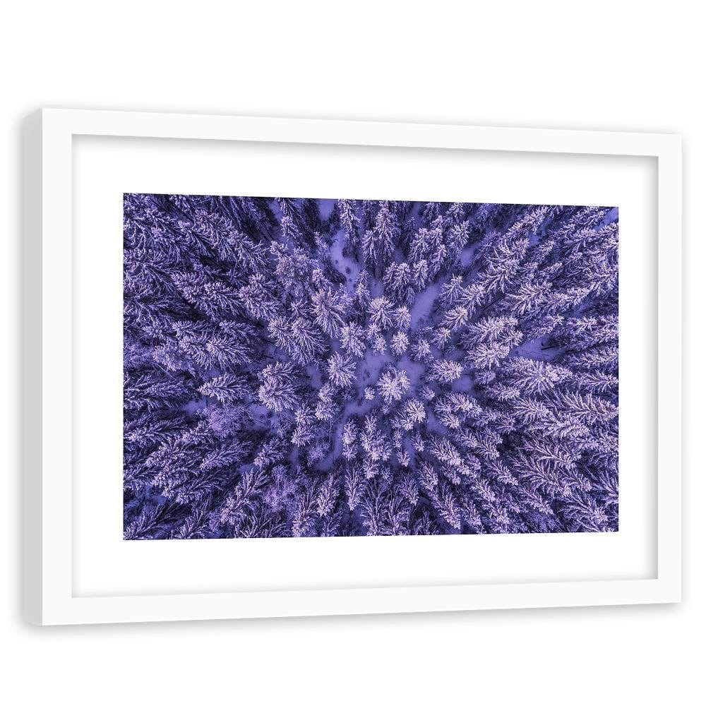 Glezna baltā rāmī - Purple Forest  Home Trends DECO