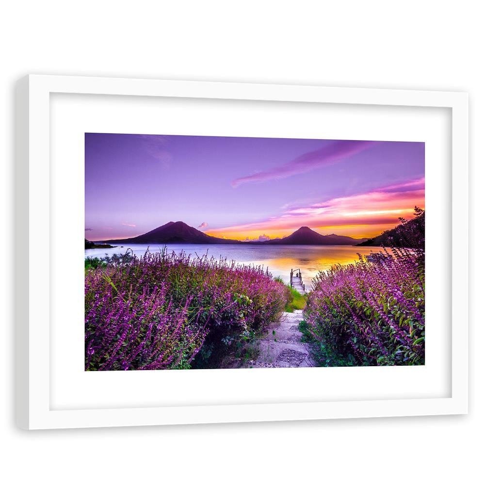 Glezna baltā rāmī - Purple Paradise  Home Trends DECO