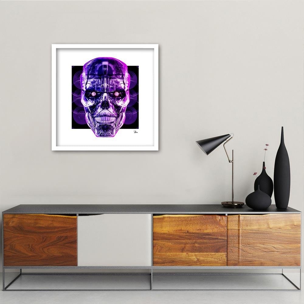 Glezna baltā rāmī - Purple Skull  Home Trends DECO
