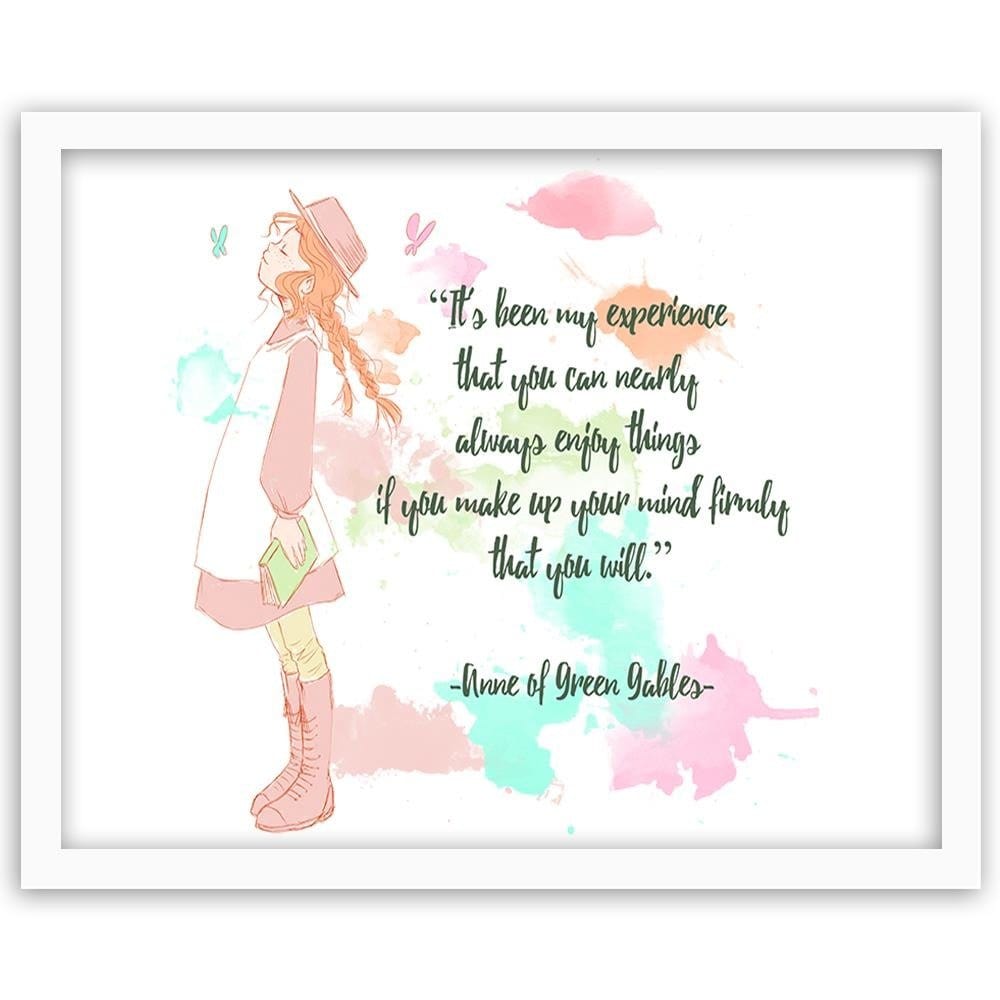 Glezna baltā rāmī - Quote Anne Of Green Gables  Home Trends DECO