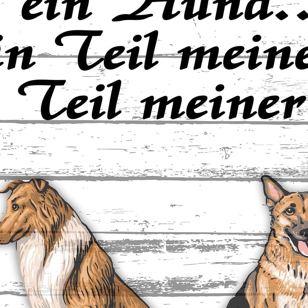 Glezna baltā rāmī - Quote Four Dogs  Home Trends DECO