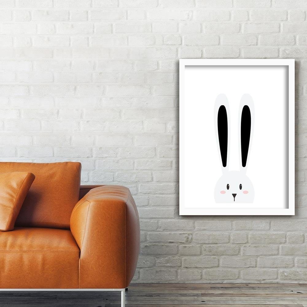 Glezna baltā rāmī - Rabbit Ears  Home Trends DECO