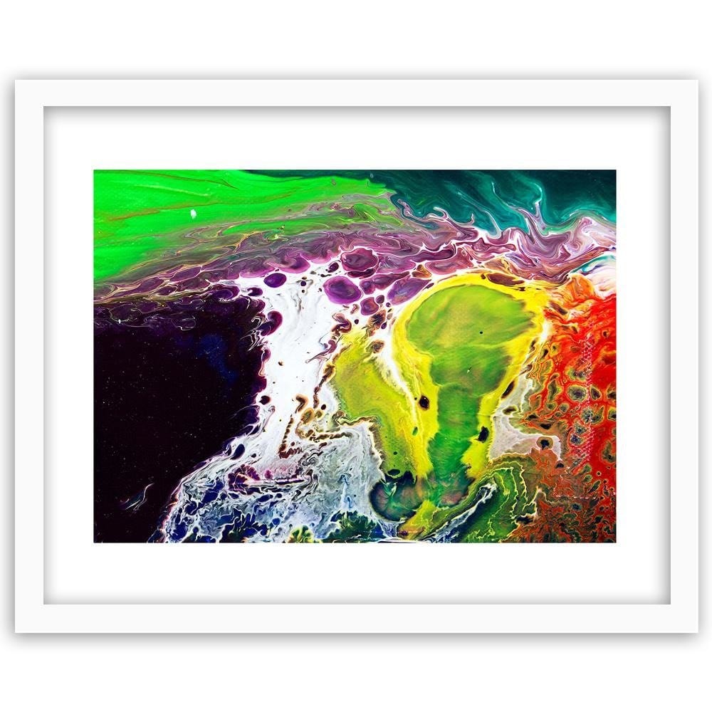 Glezna baltā rāmī - Rainbow Abstraction  Home Trends DECO