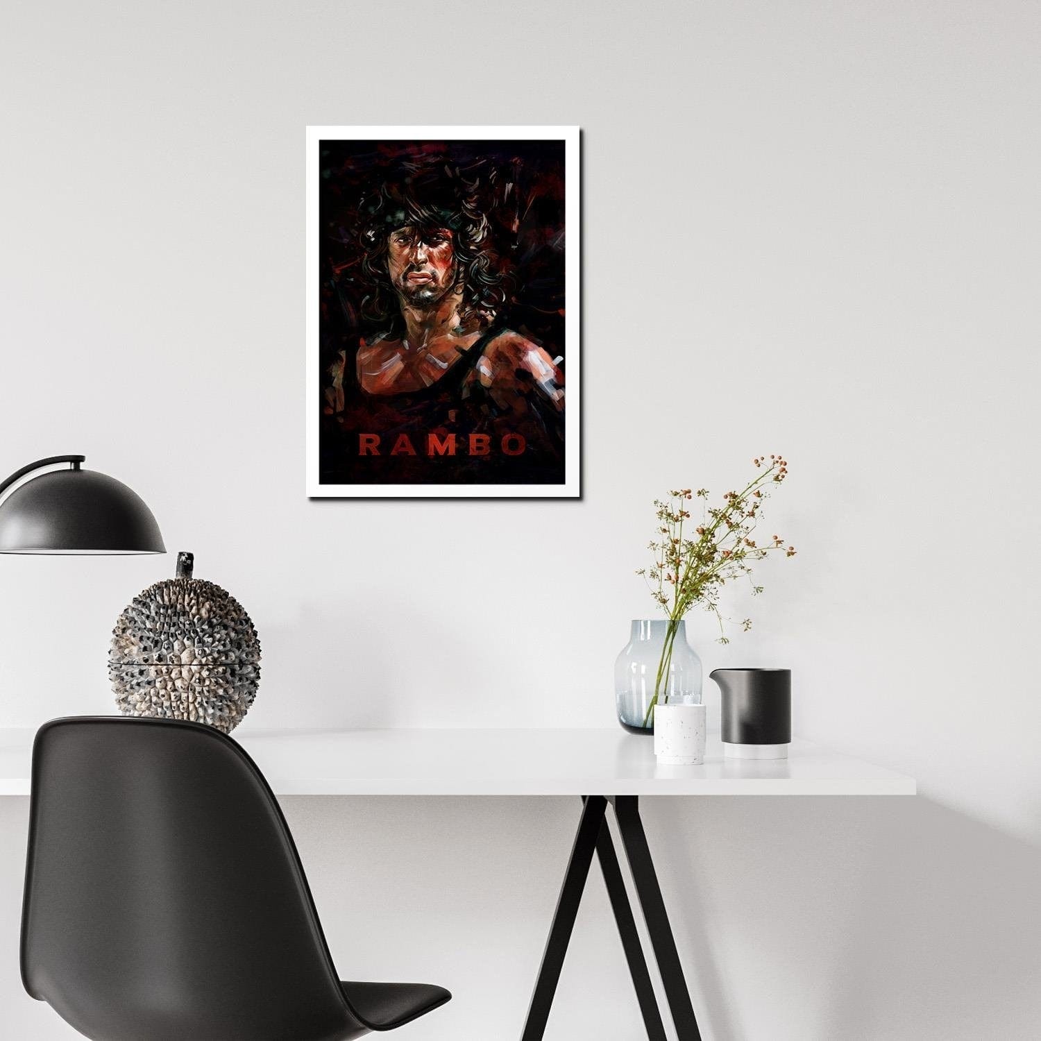 Glezna baltā rāmī - Rambo  Home Trends DECO