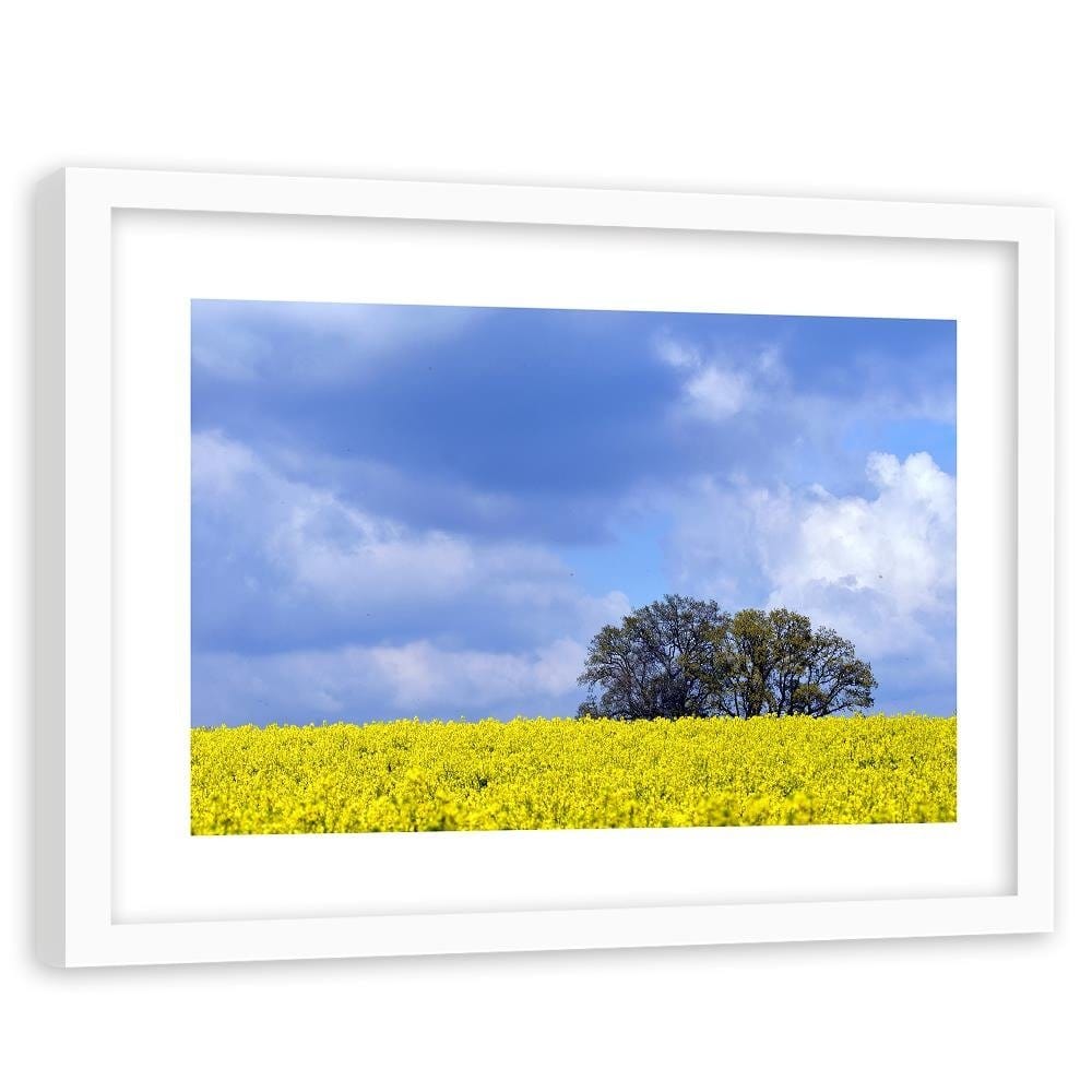 Glezna baltā rāmī - Rapeseed And Trees  Home Trends DECO