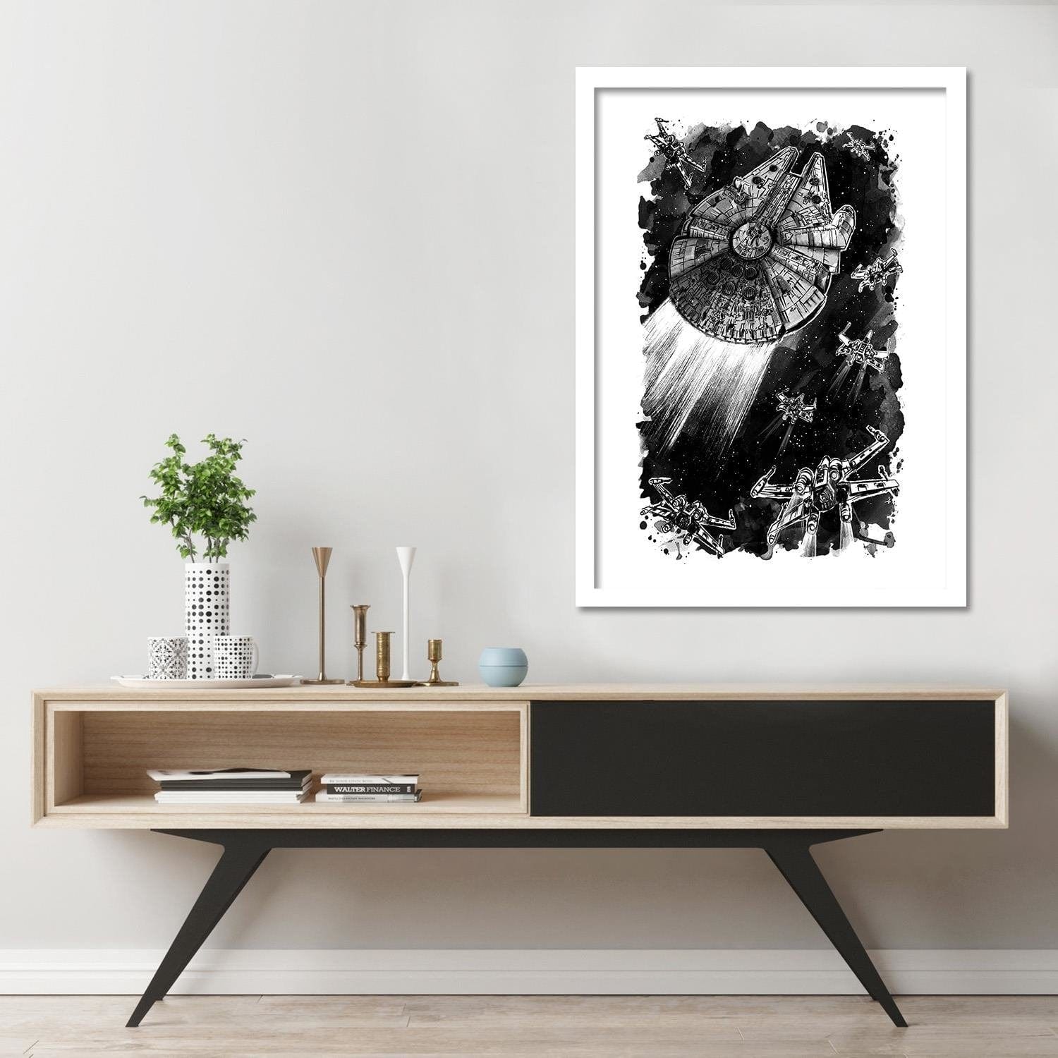 Glezna baltā rāmī - Rebel Assault Decor Black And White  Home Trends DECO
