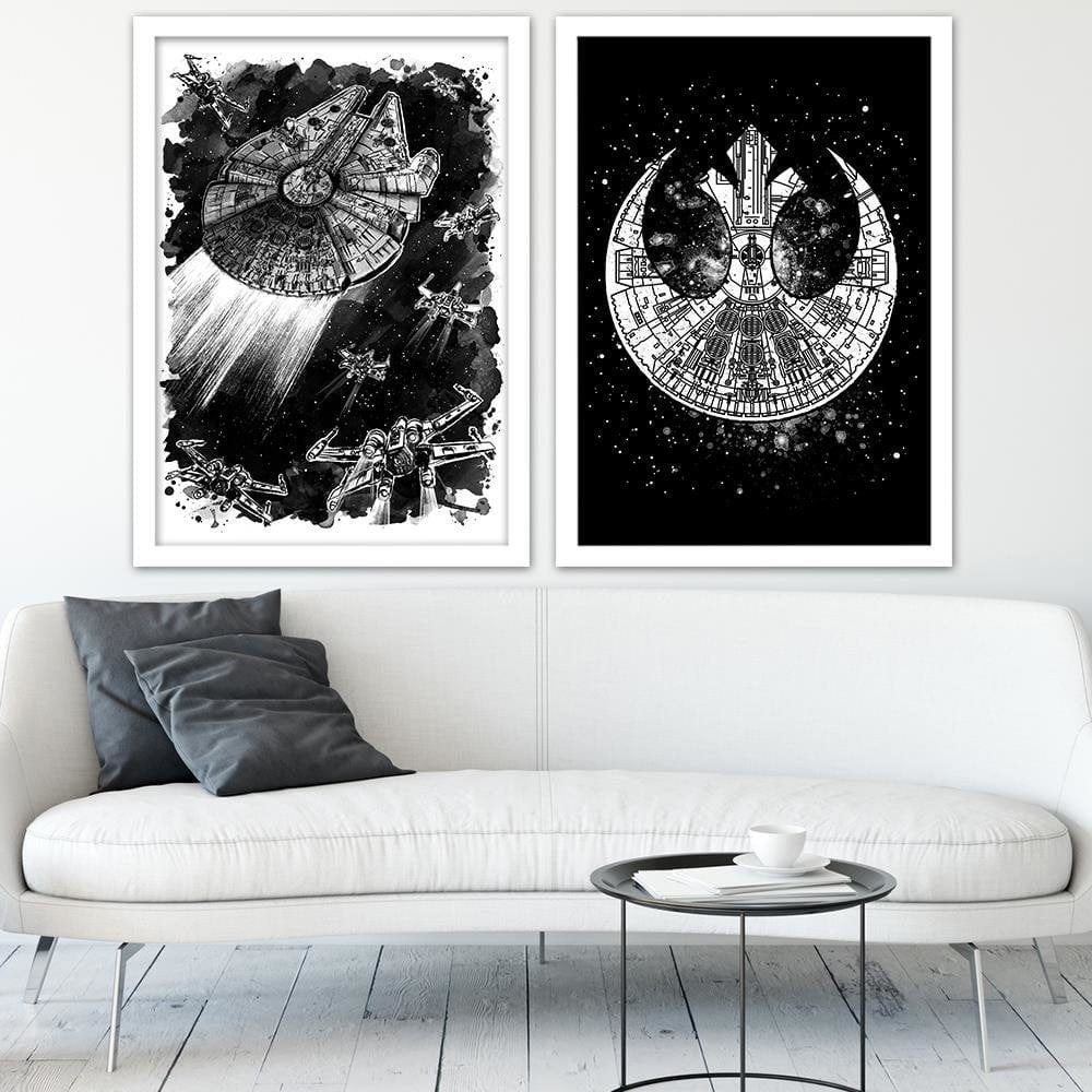 Glezna baltā rāmī - Rebel Assault Decor Black And White  Home Trends DECO