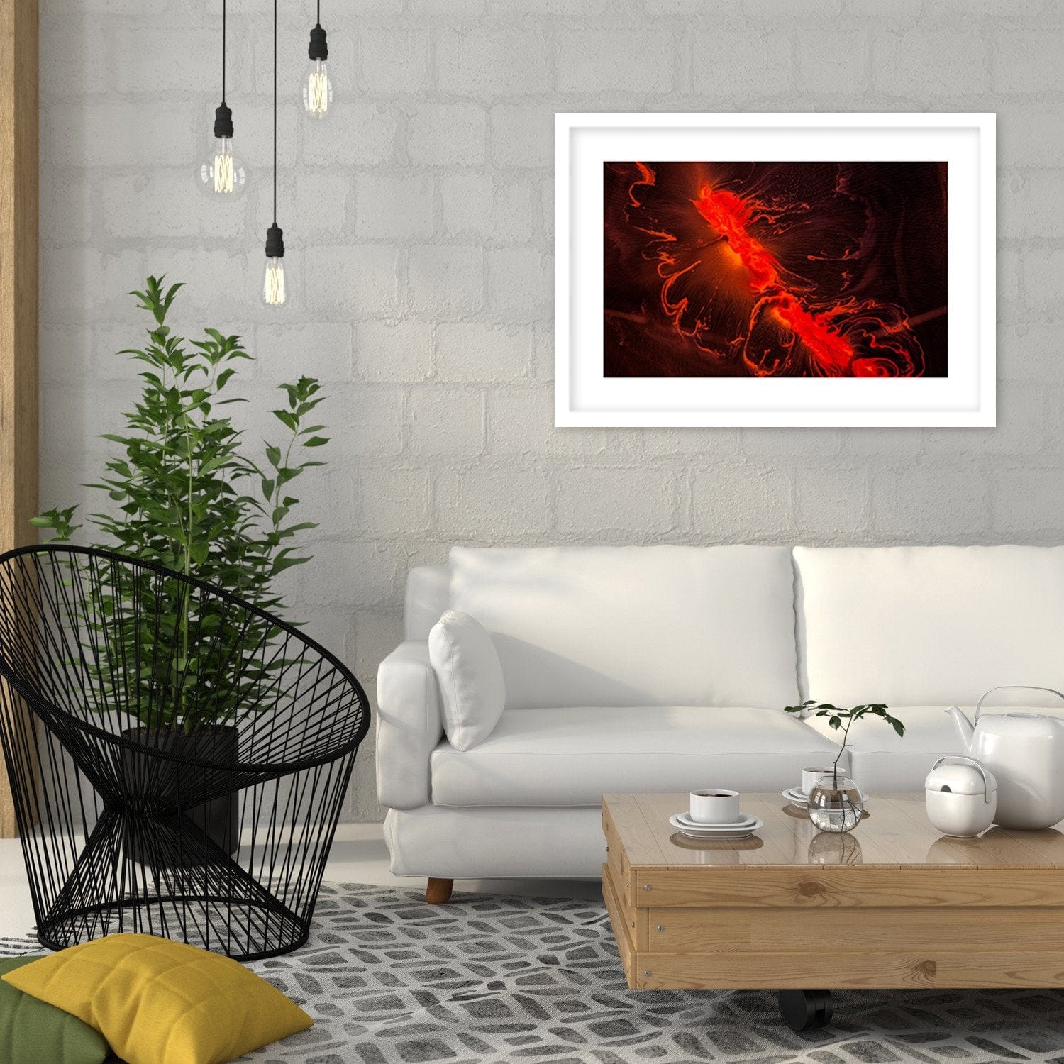 Glezna baltā rāmī - Red Abstract  Home Trends DECO