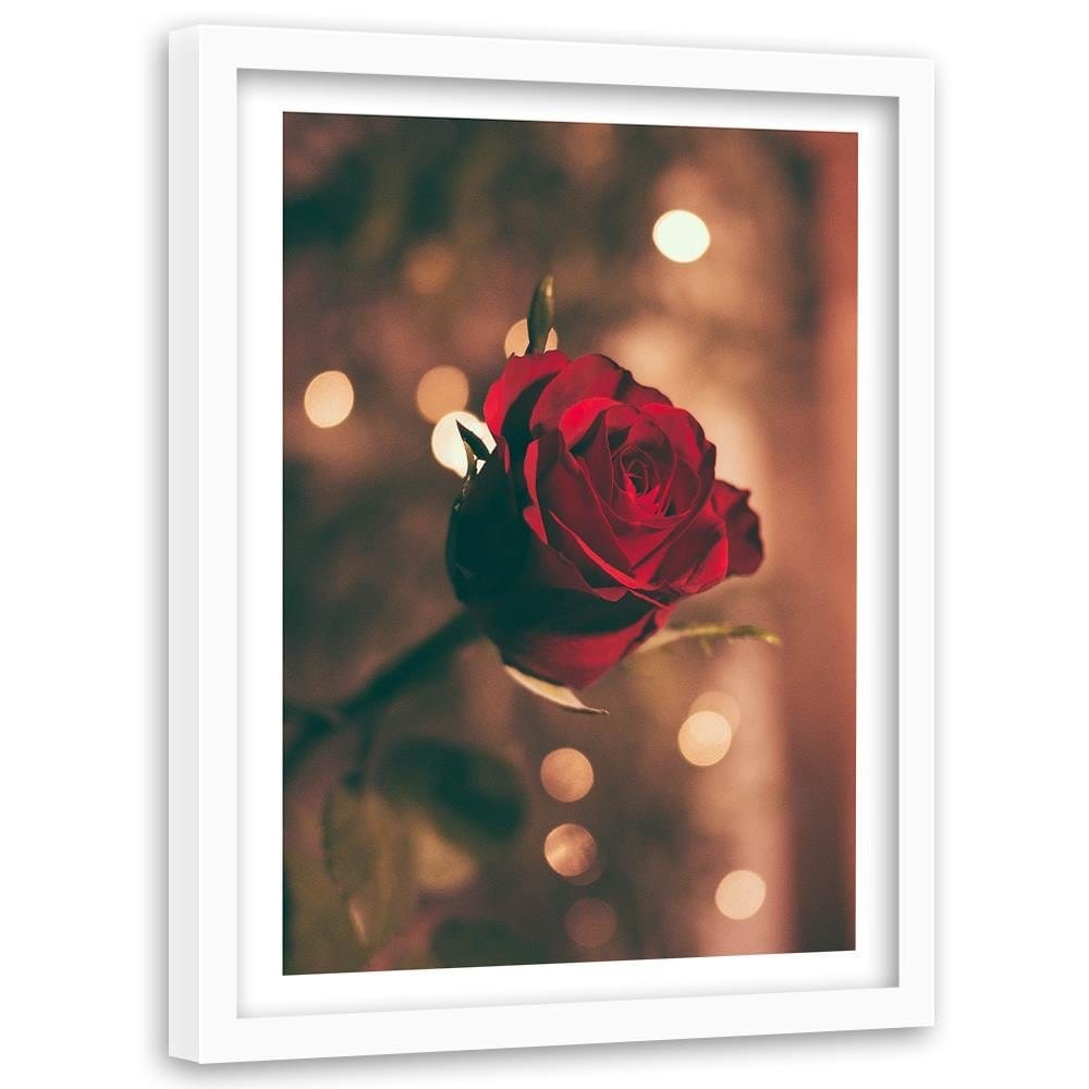 Glezna baltā rāmī - Red Flower Roses  Home Trends DECO