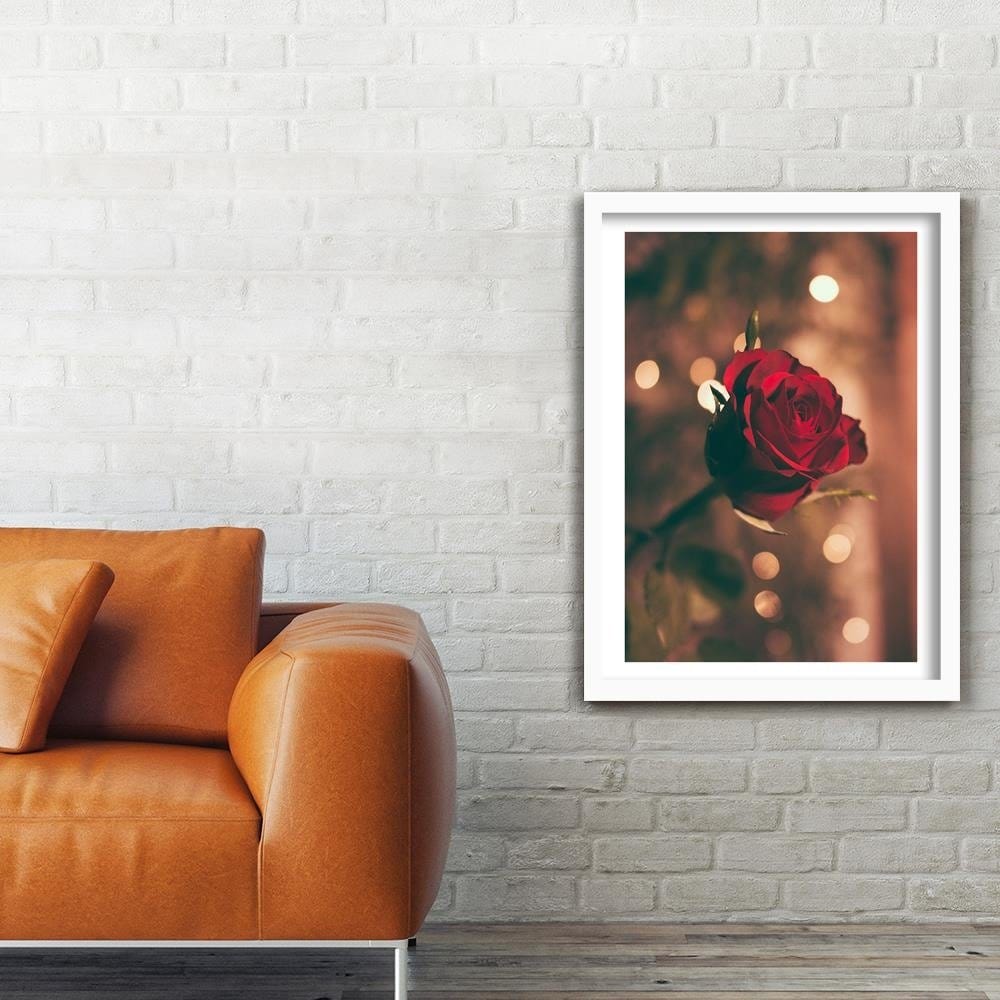 Glezna baltā rāmī - Red Flower Roses  Home Trends DECO