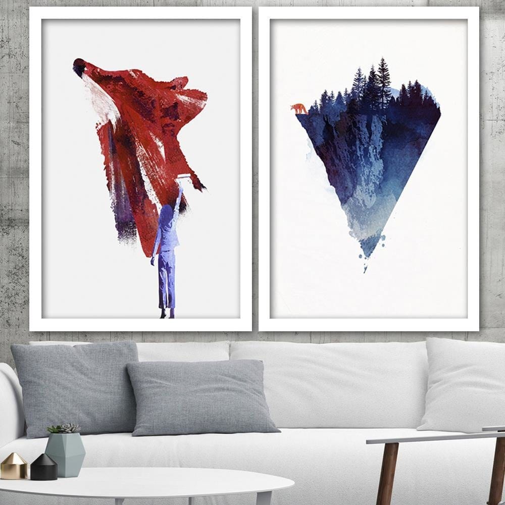 Glezna baltā rāmī - Red Fox  Home Trends DECO