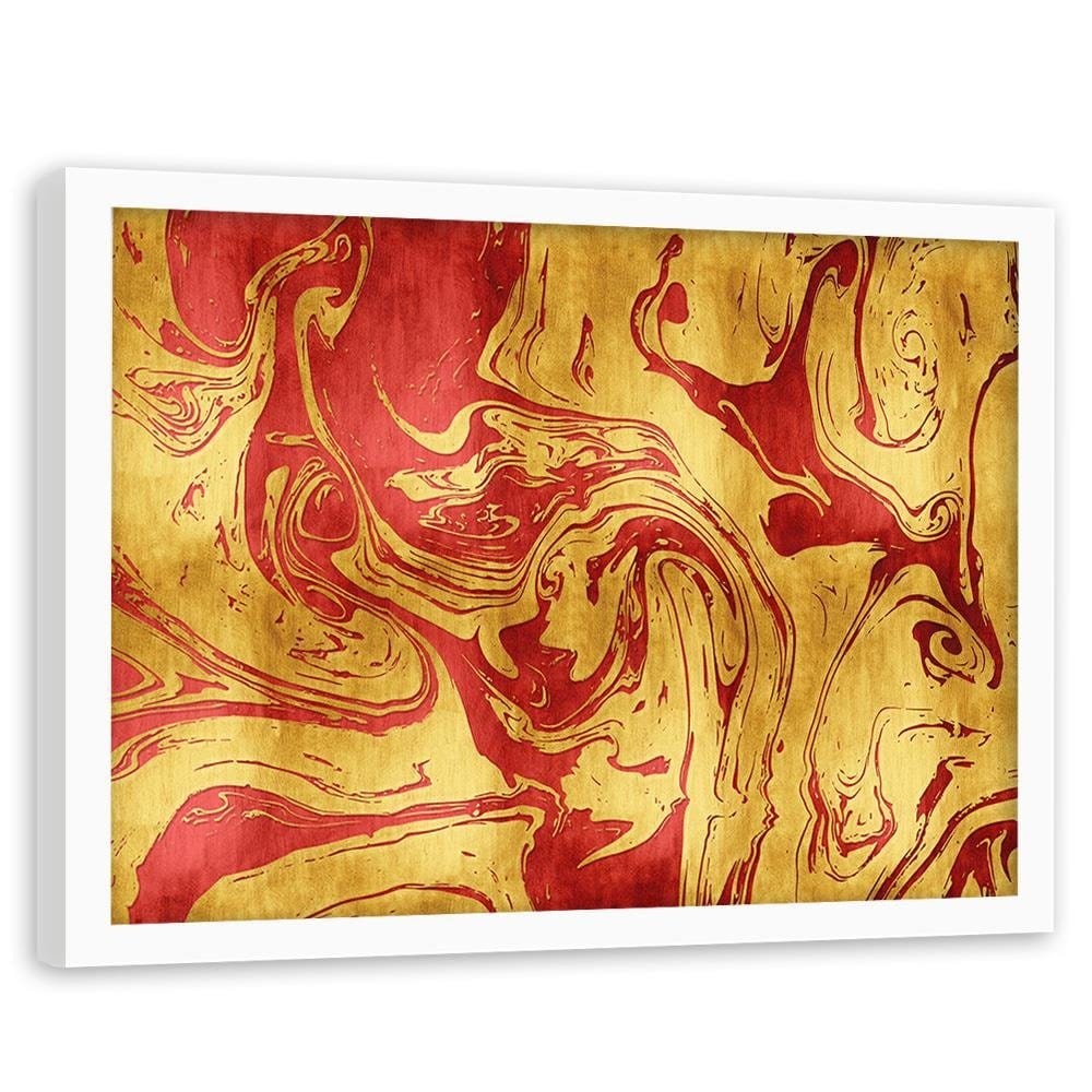 Glezna baltā rāmī - Red-Gold Abstraction  Home Trends DECO