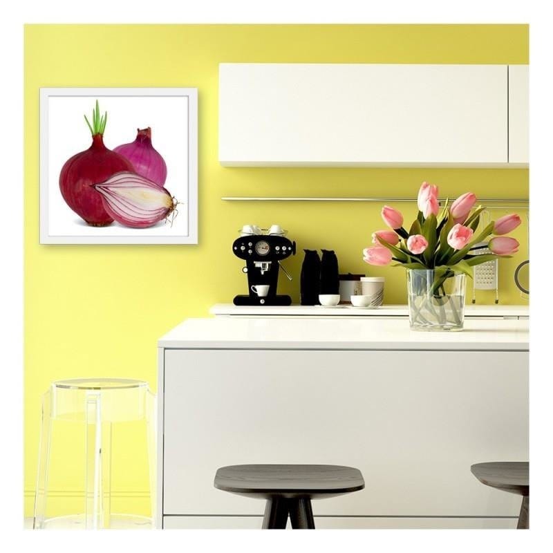 Glezna baltā rāmī - Red onions  Home Trends DECO