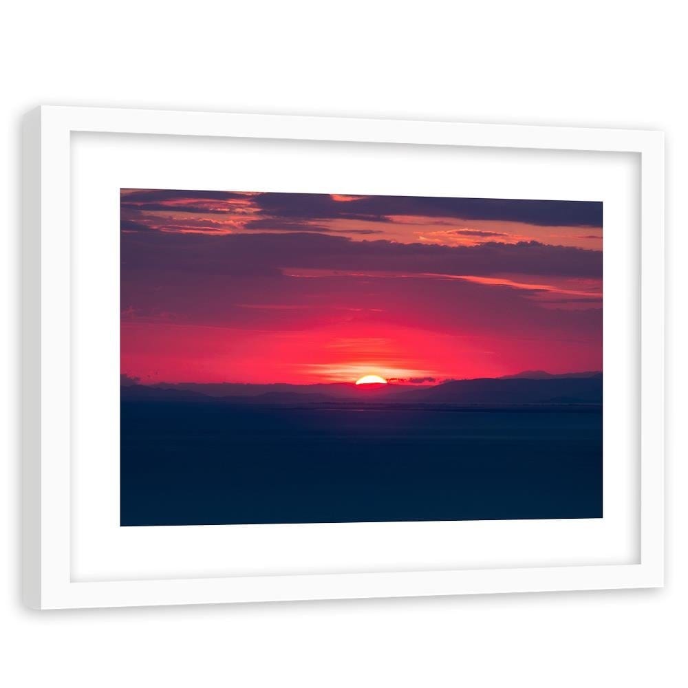 Glezna baltā rāmī - Red Sunset  Home Trends DECO
