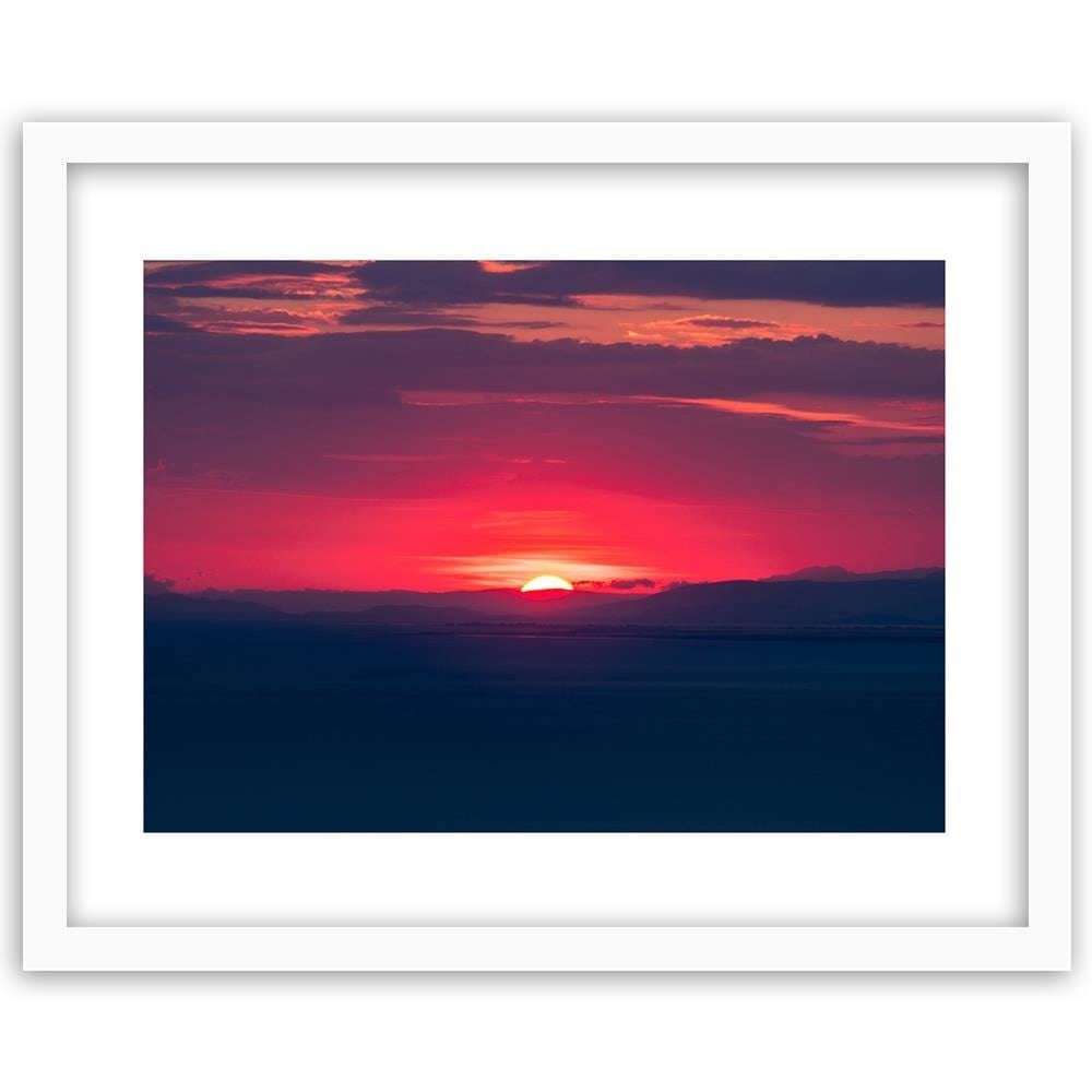 Glezna baltā rāmī - Red Sunset  Home Trends DECO