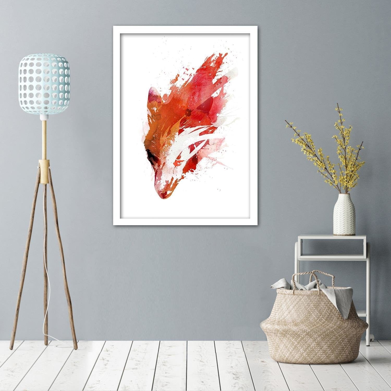 Glezna baltā rāmī - Red Wolf  Home Trends DECO