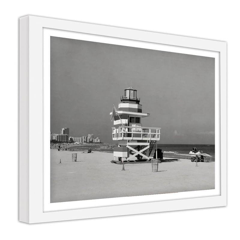 Glezna baltā rāmī - Retro Miami Beach  Home Trends DECO