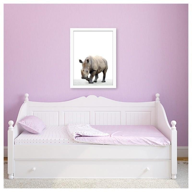 Glezna baltā rāmī - Rhinoceros  Home Trends DECO