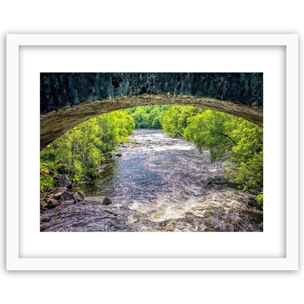 Glezna baltā rāmī - River Under A Stone Bridge  Home Trends DECO