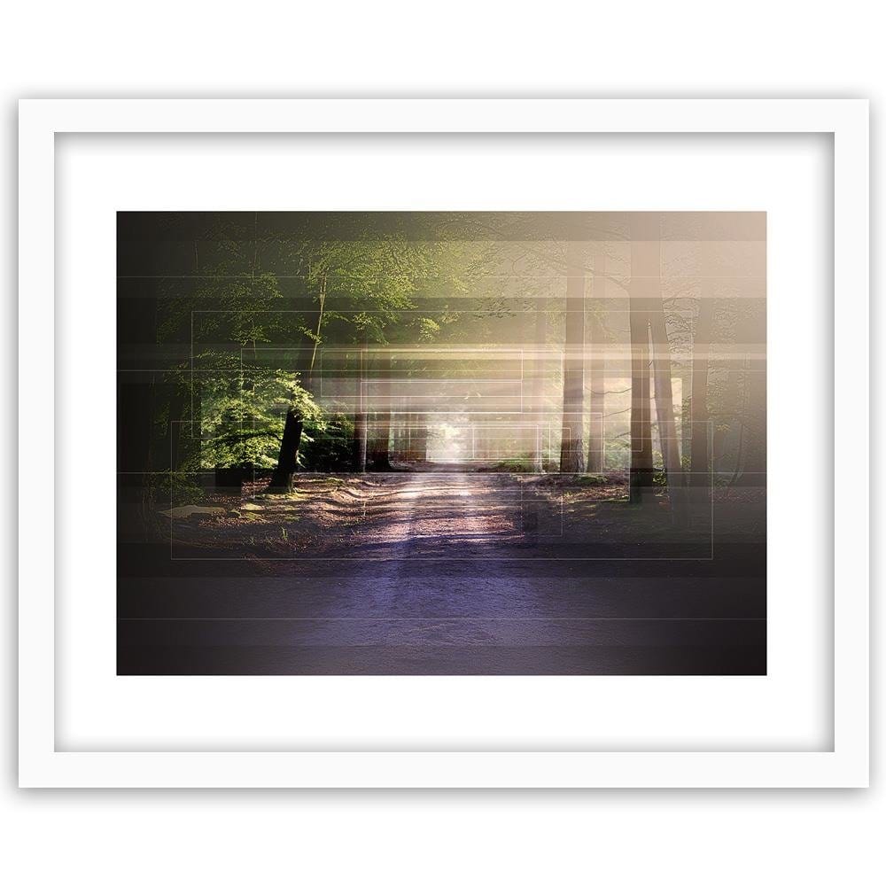 Glezna baltā rāmī - Road In Forest 1  Home Trends DECO