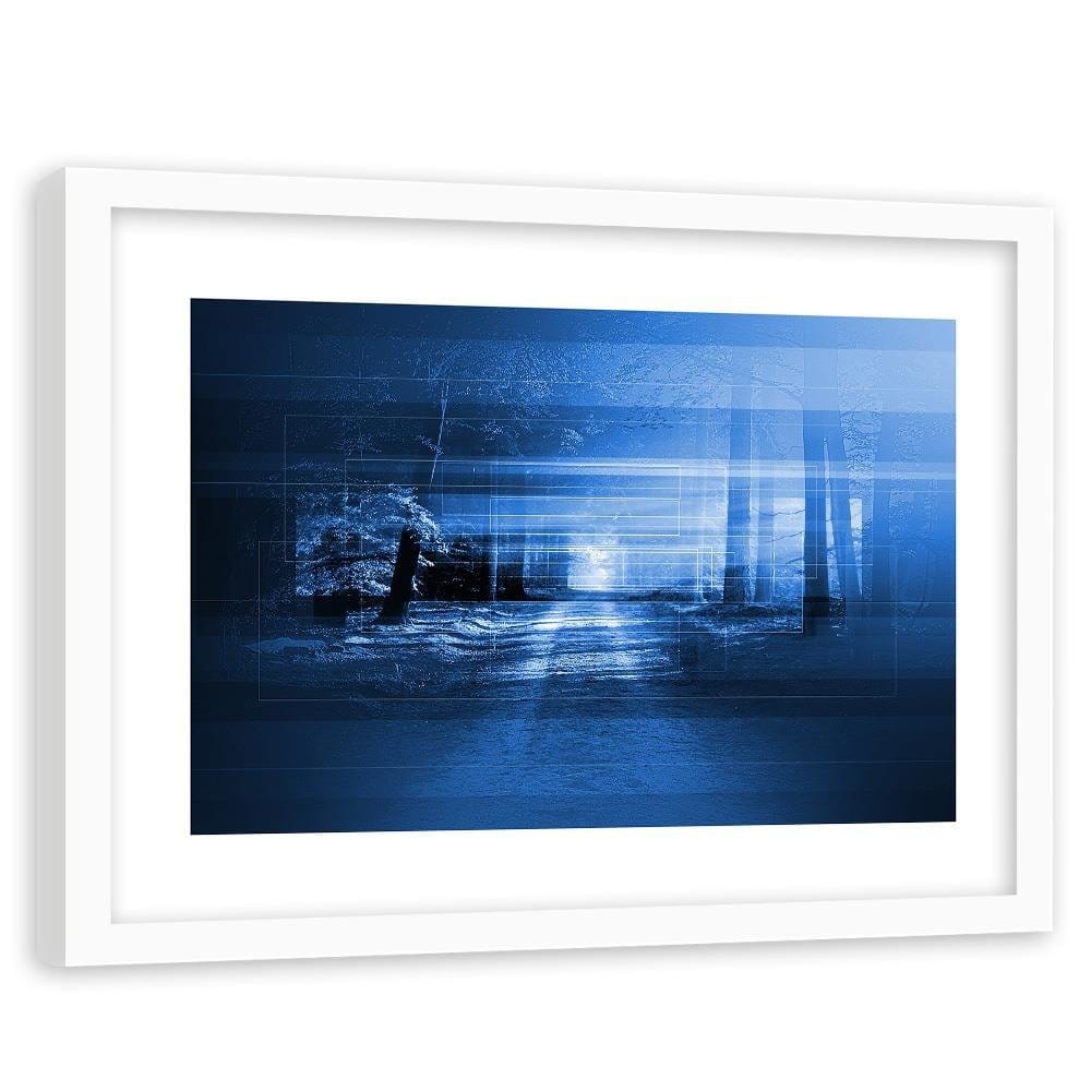 Glezna baltā rāmī - Road In The Forest 2  Home Trends DECO