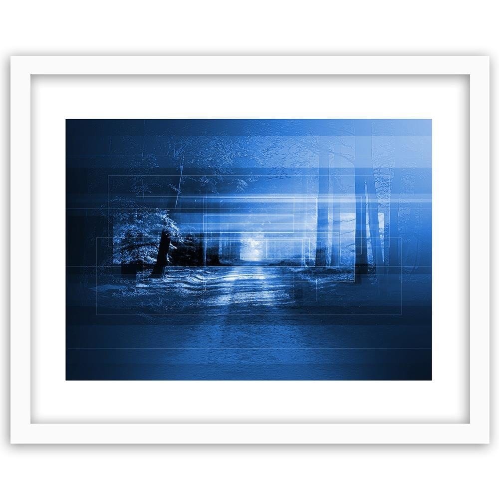 Glezna baltā rāmī - Road In The Forest 2  Home Trends DECO