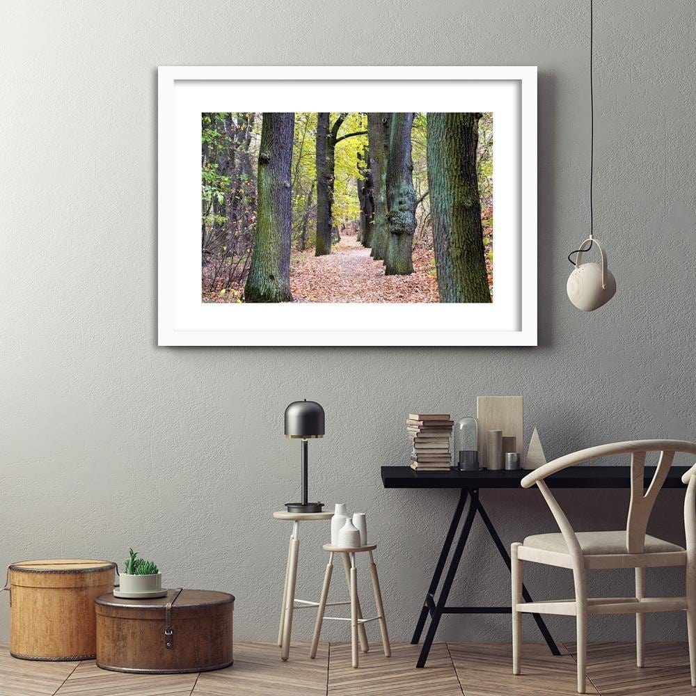 Glezna baltā rāmī - Road In The Park  Home Trends DECO